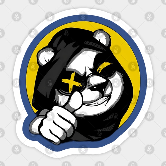 Swag stylish panda boss Sticker by Fadedstar